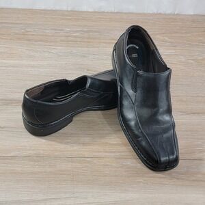 Nunn Bush Men's Size 12 Black Leather Comfort Gel Slip On Dress Shoes